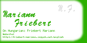 mariann friebert business card